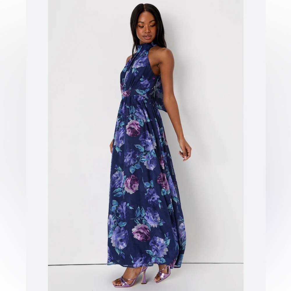 Lulu's Blue and Purple Maxi Dress